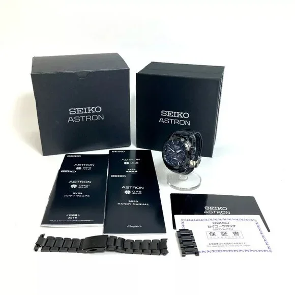 SEIKO SBXC077 satellite radio clock Astron ASTRON SolarGPS Day Date Wristwatch
